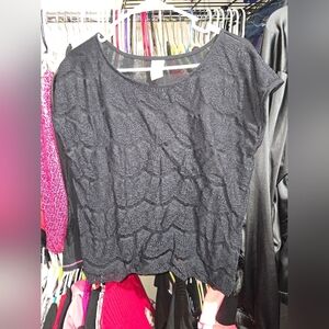 💋5/20 faded glory lace blouse large